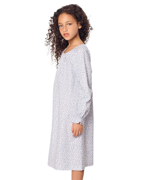 Shop Petite Plume Kids' Delphine Heart Print Nightgown In Blue