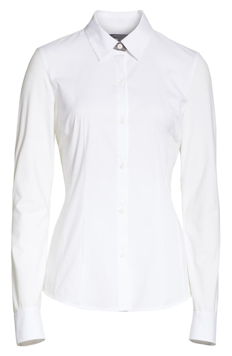 Lafayette 148 New York Linley Stretch Cotton Blouse, Alternate, color, 