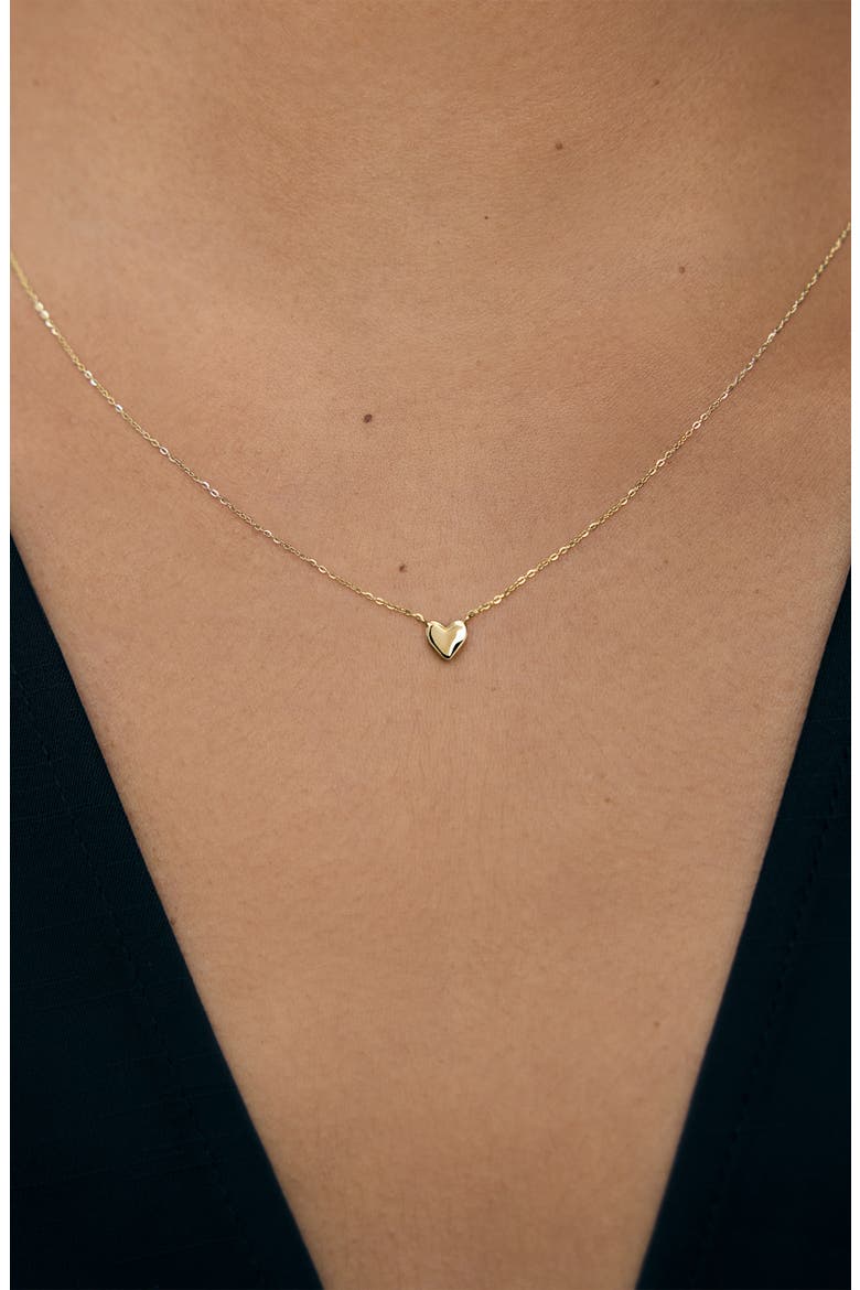Mini Heart Chain Necklace, Alternate, color, 14K GOLD
