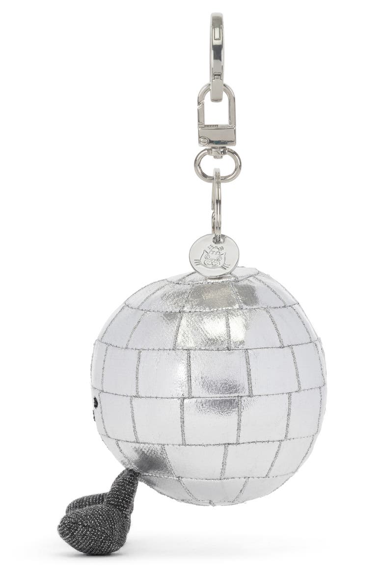 Amuseables Disco Ball Bag Charm, Alternate, color, SILVER