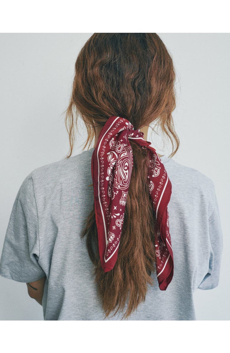 Lost Pattern "Paisley" Silk Bandana Scarf, Alternate, color, Rodeo Red