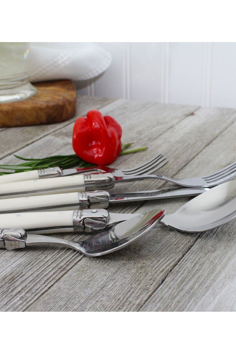 20-Piece Laguiole Flatware Set, Main, color, IVORY
