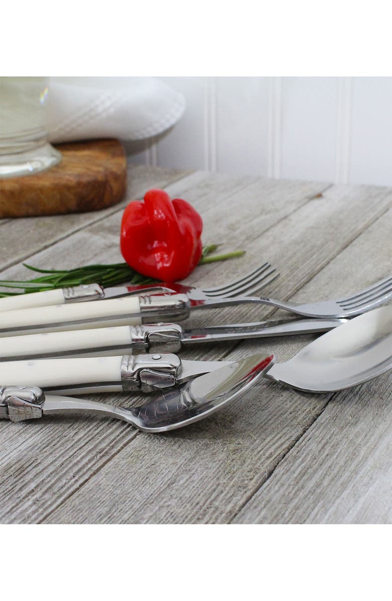 FRENCH HOME 20-Piece Laguiole Faux Ivory Flatware Set, Alternate, color, Ivory