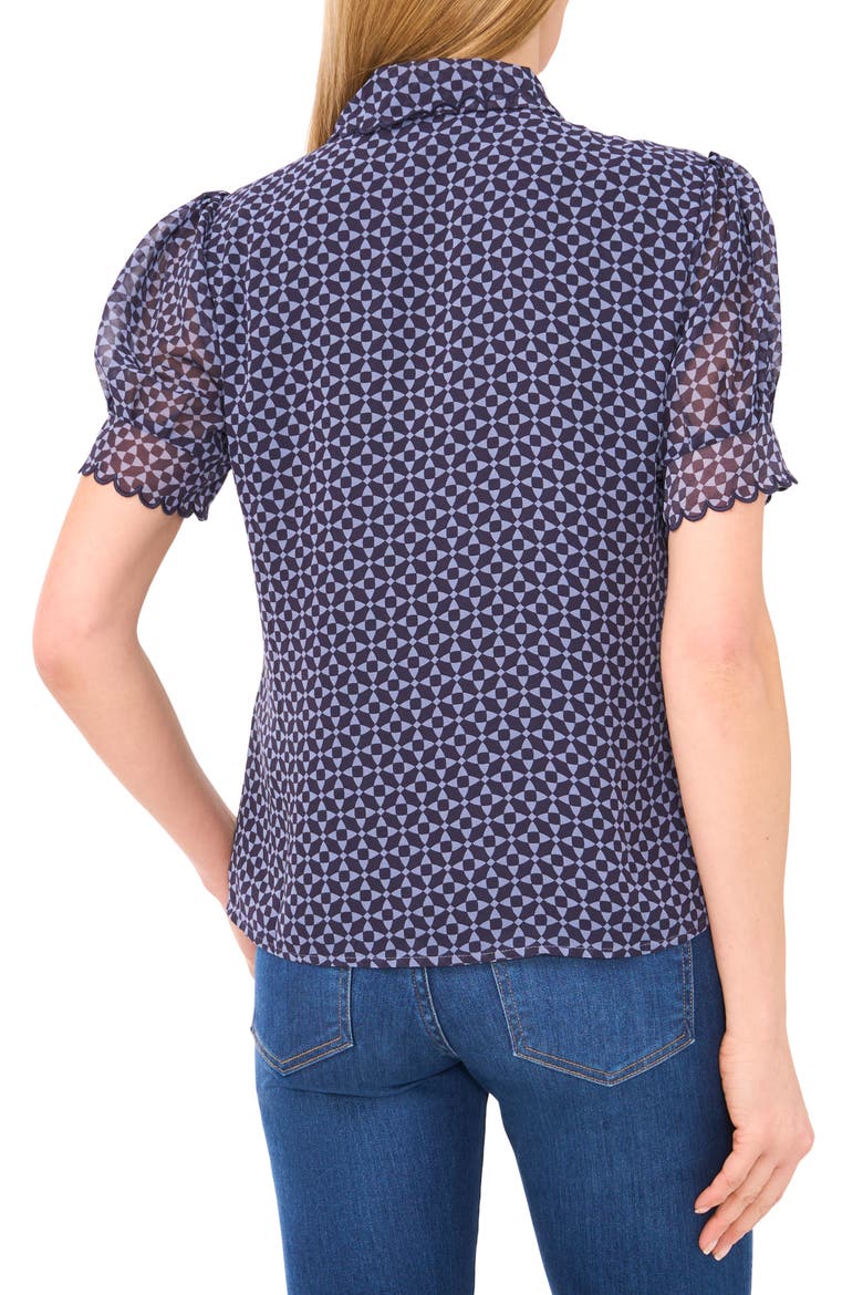 Print Scallop Shirt, Alternate, color, NIGHT HORIZON