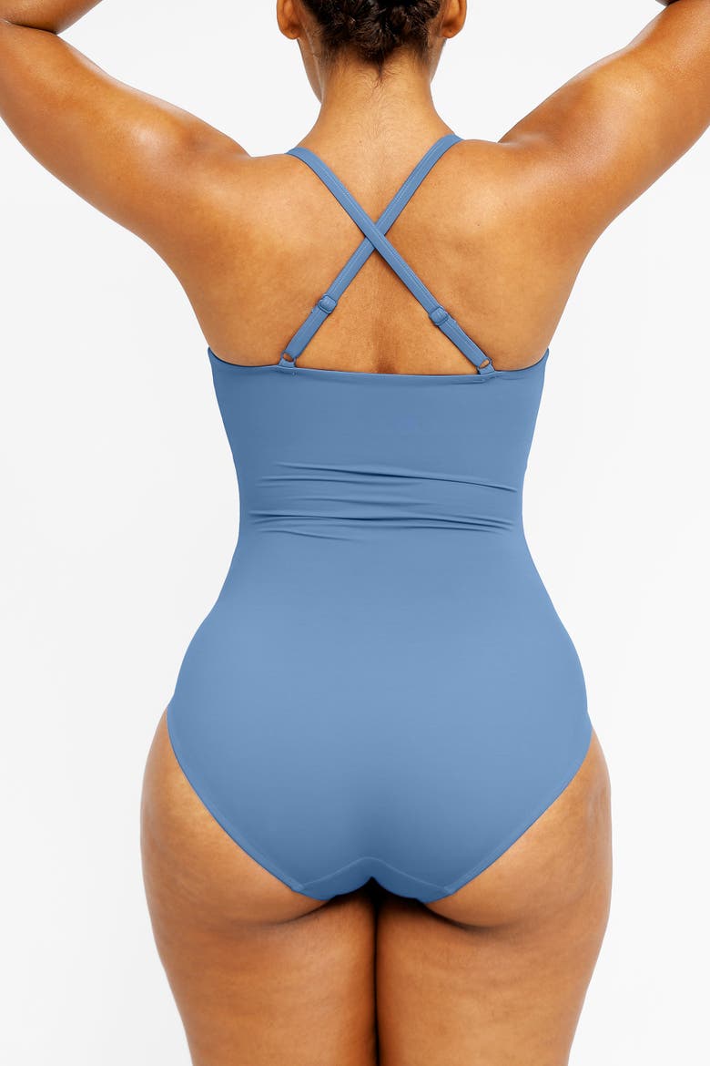 U-Ring Cut Out Ruched One-Piece Swimsuit, Alternate, color, Sky Blue