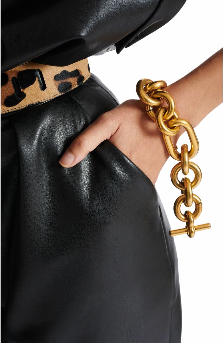 Balmain Sync Brass Chain Bracelet, Alternate, color, Gold