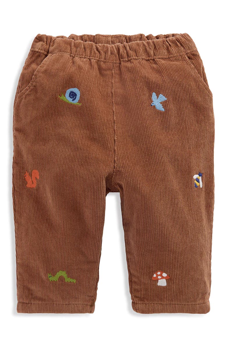 Kids' Embroidered Cotton Corduroy Trousers, Main, color, EMBROIDERED TAUPE