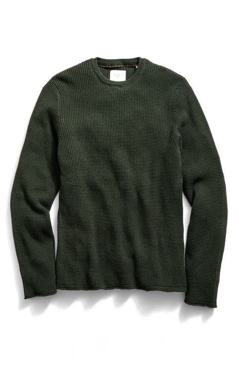 Martin Mini Waffle Crewneck Cotton & Cashmere Sweater