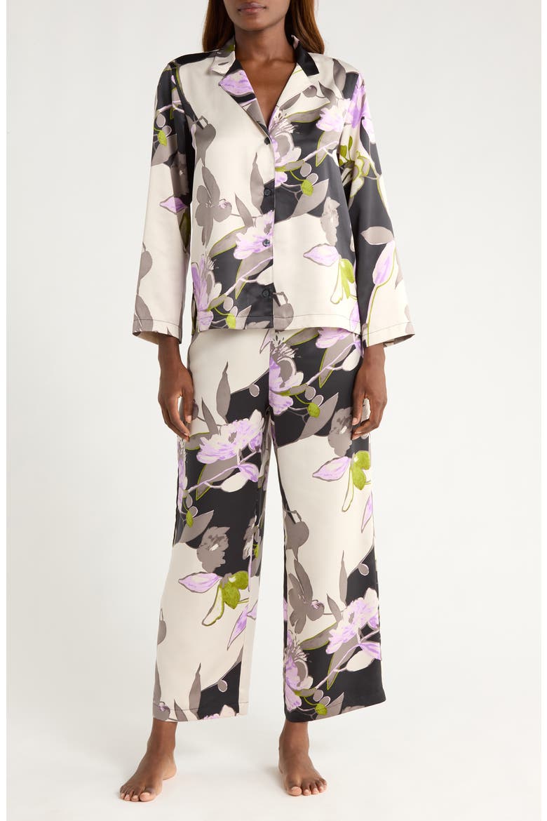 Tsubaki Floral Pajamas, Main, color, BLACK MULTI
