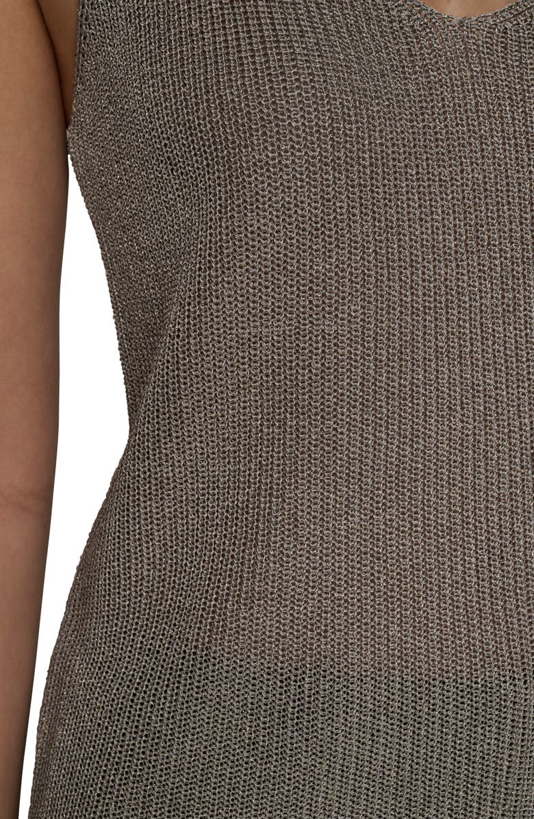 Donna Karan New York Metallic Sleeveless Sweater, Alternate, color, Heather Ir