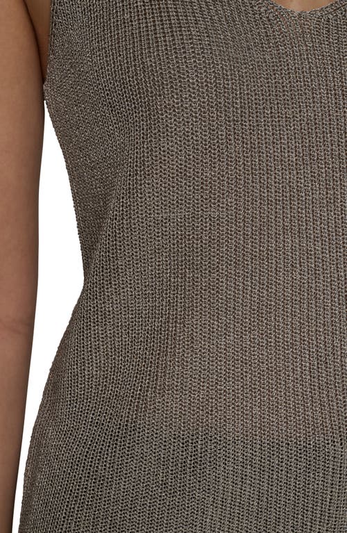 Donna Karan New York Metallic Sleeveless Sweater In Gray