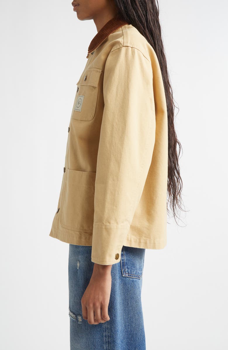 Sporty & Rich Cotton Painters Jacket, Alternate, color, Tan