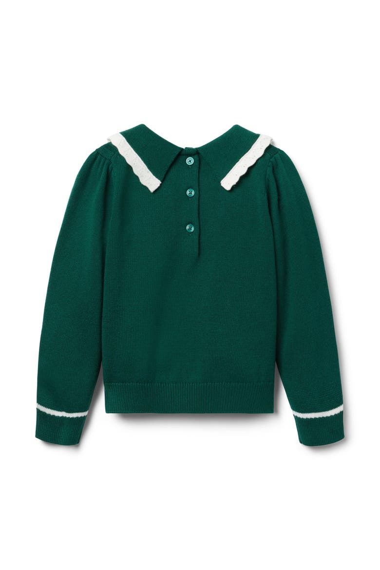 Cable Knit Collared Sweater, Alternate, color, Green