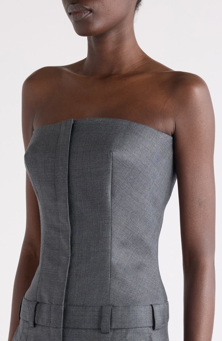 Givenchy Tailored Wool Bustier Jumpsuit, Alternate, color, 067-Grey Mix
