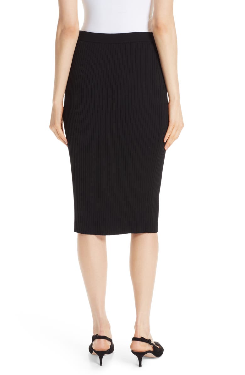 St. John Collection Flat Rib Knit Skirt, Alternate, color, 