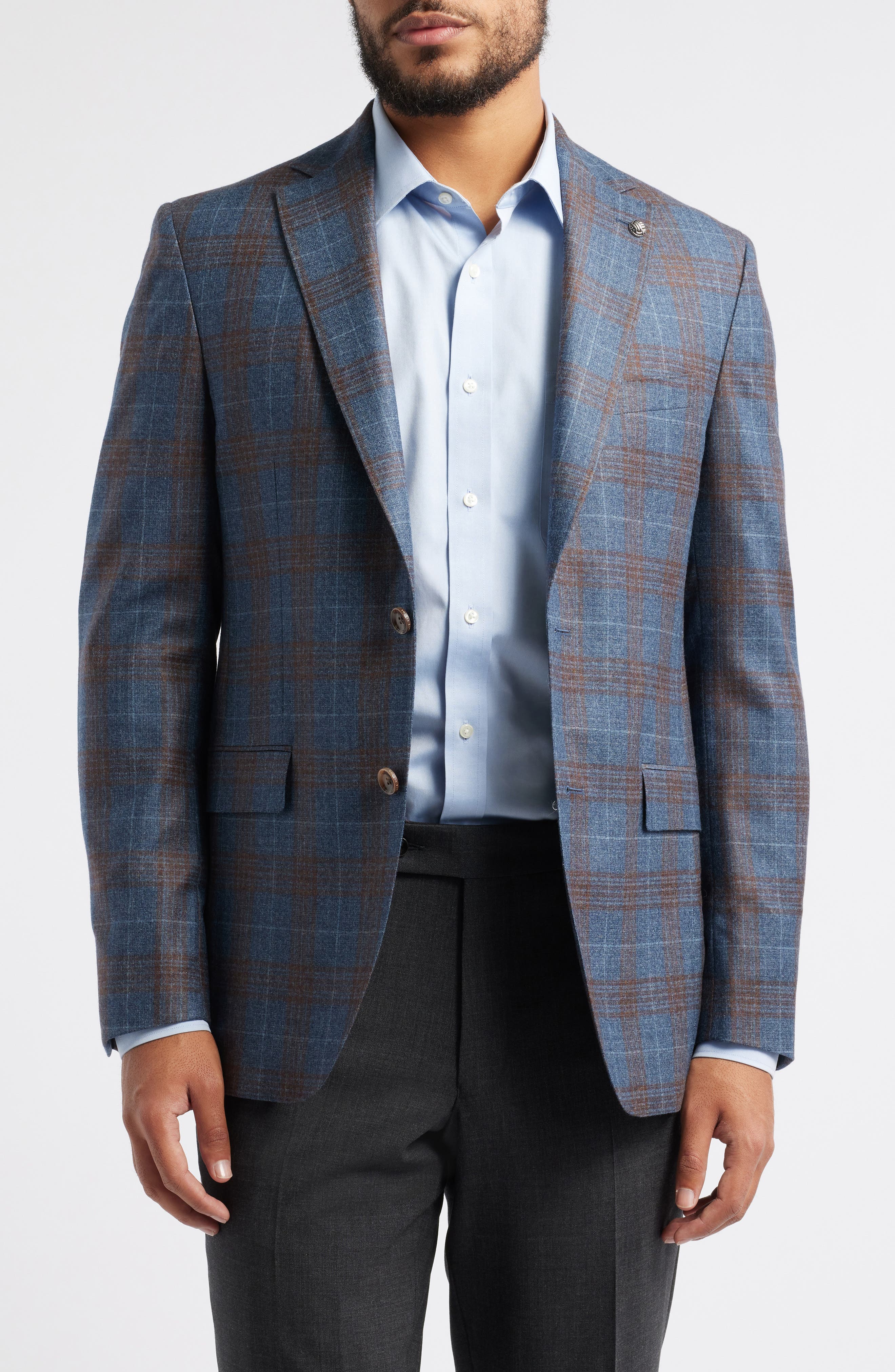 Jack Victor Midland Deco Plaid Super 130s Wool Sport Coat