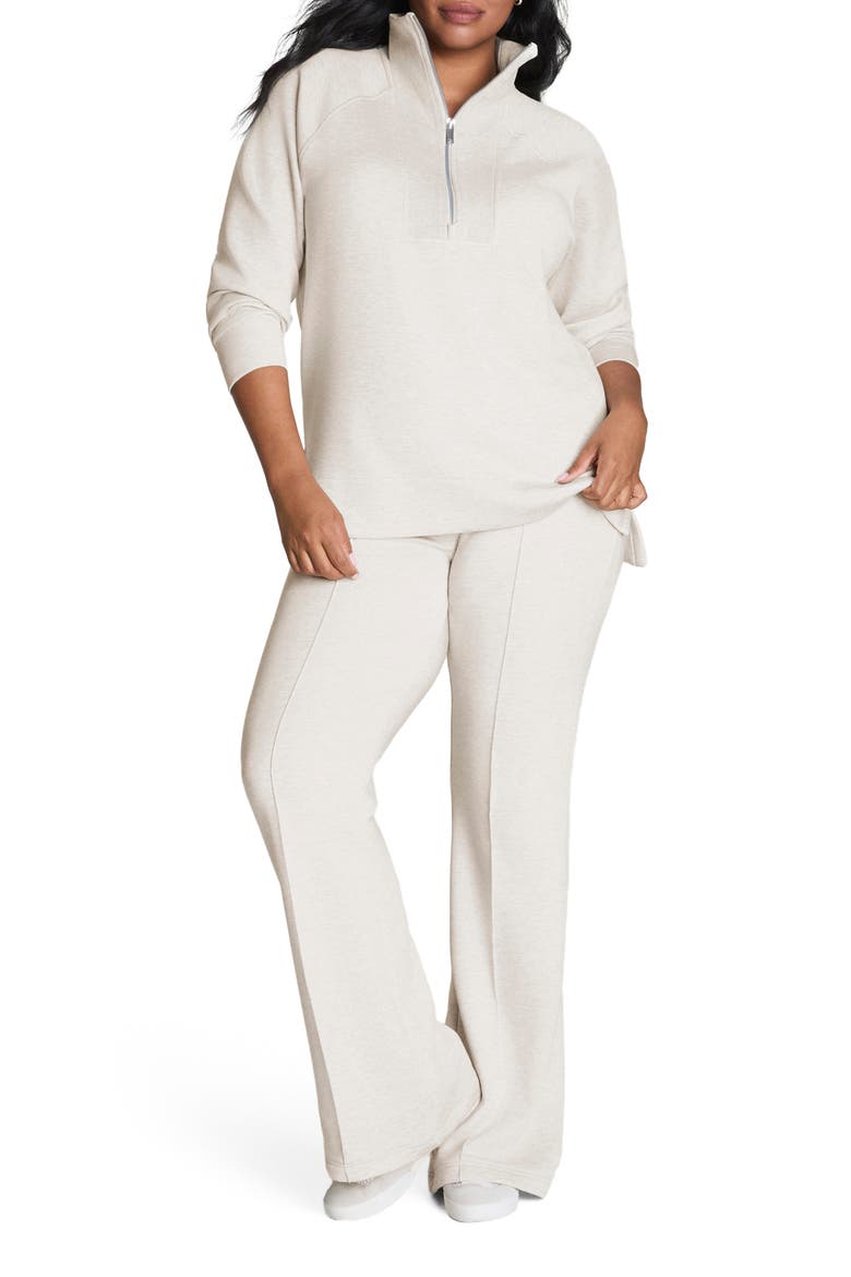 Air Essentials Brushed Half-Zip Sweatshirt, Alternate, color, HEATHER CREAM