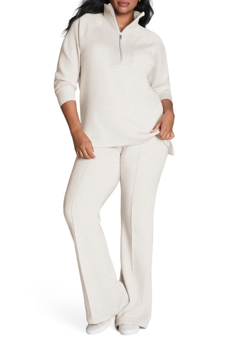 SPANX<sup>®</sup> Air Essentials Brushed Half-Zip Sweatshirt, Alternate, color, Heather Cream