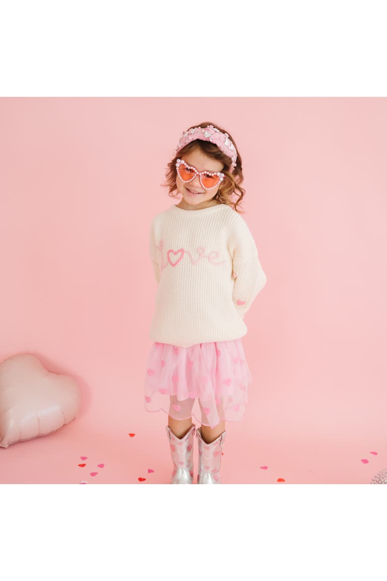 Ditsy Love Knit Sweater, Alternate, color, Natural