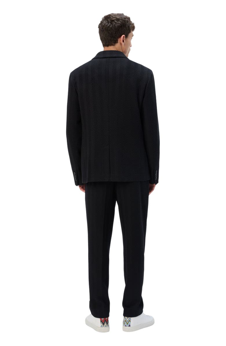 Missoni Single-breasted Jacket With Zigzag Pattern, Alternate, color, Black