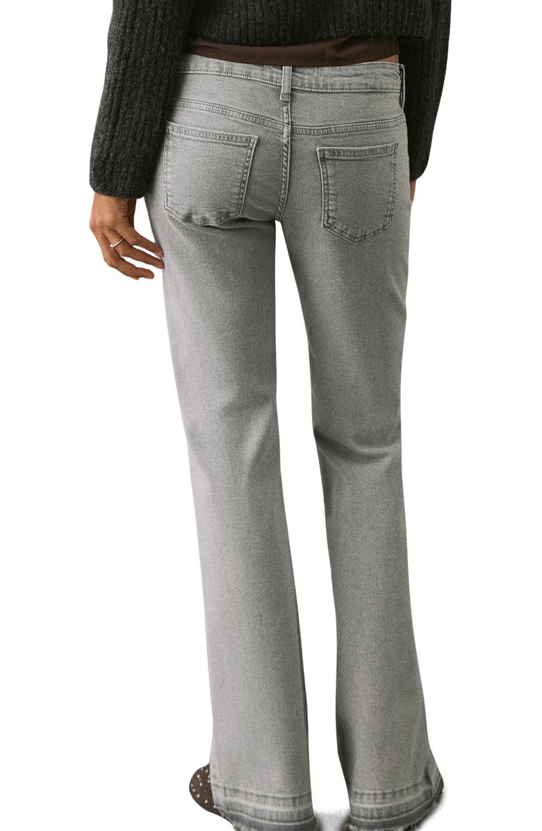 MANGO TEEN Release Hem Low Rise Flare Jeans, Alternate, color, Denim Grey