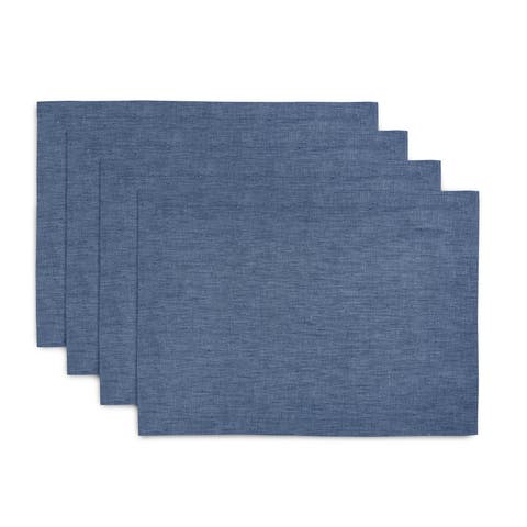 Linen Placemats Set of 4, 14 x 19 Inch - Athena