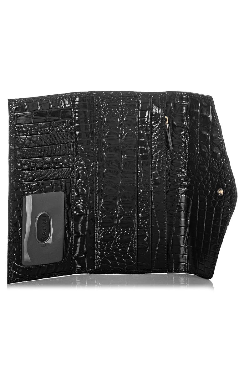 Brahmin Veronica Melbourne Croc Embossed Leather Envelope Wallet, Alternate, color,