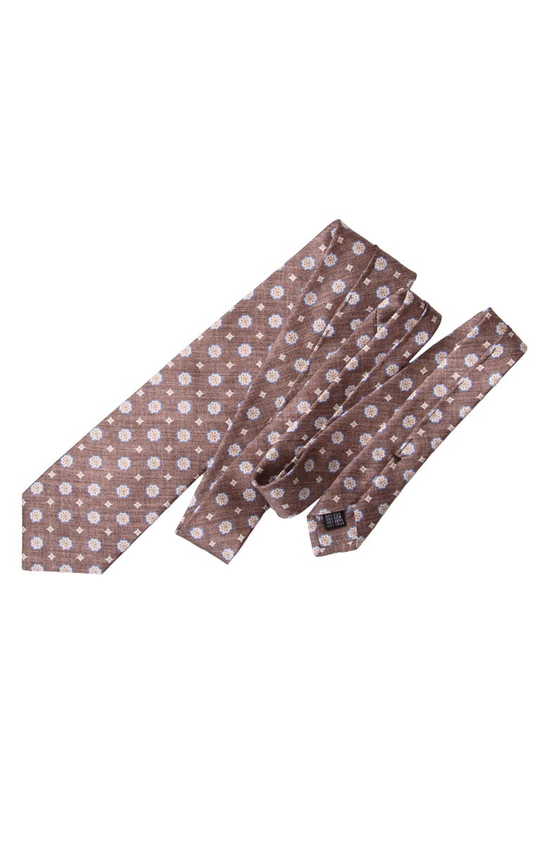Elizabetta Antinori - Printed Silk Tie for Men, Alternate, color, Brown