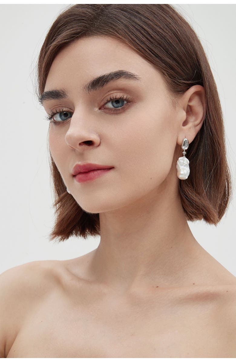 Classicharms Doris Large Freshwater Baroque Pearl Drop Earrings, Alternate, color,