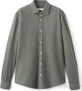 MANGO Slim Fit Cotton Piqué Button-Up Shirt