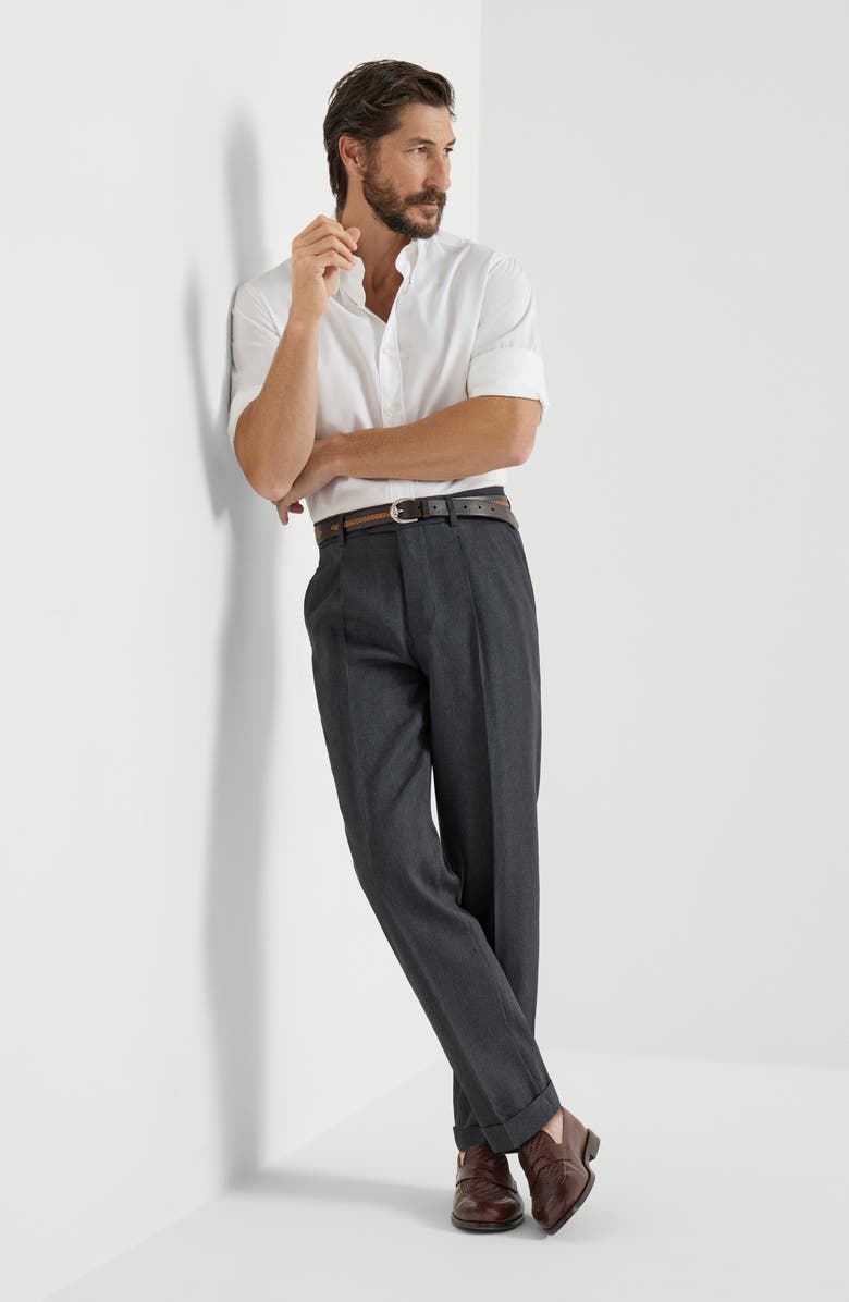 Brunello Cucinelli Chevron trousers, Alternate, color, Anthracite