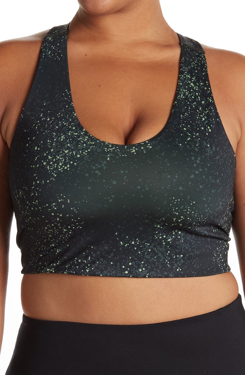 Z by Zella Floral Longline Racerback Sports Bra, Main, color,