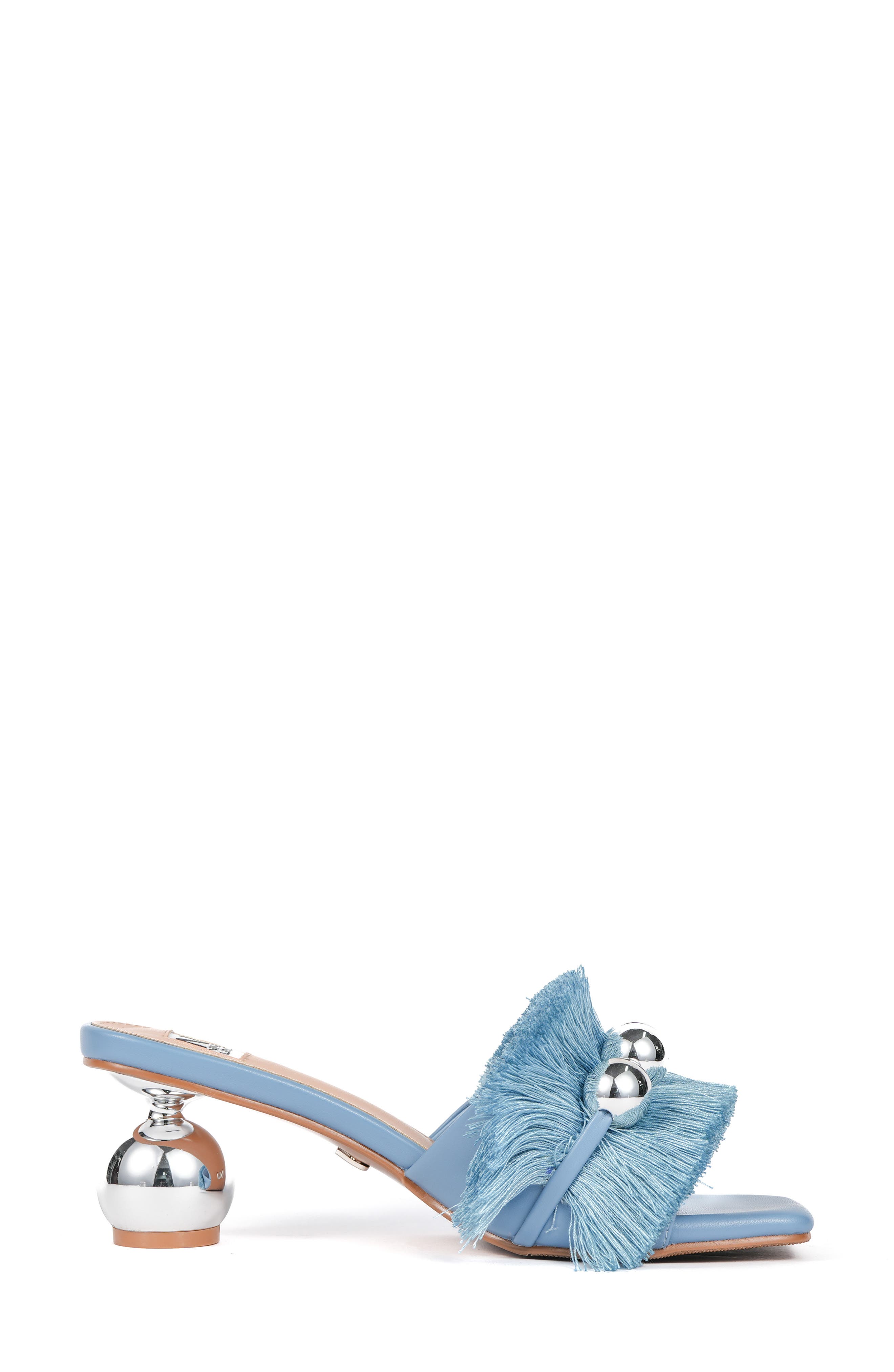 Miami Fringed Orb Heel Slide Sandal, Alternate, color, BLUE