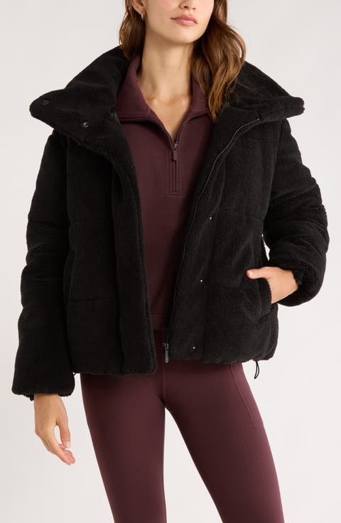 Faux Shearling Puffer Jacket