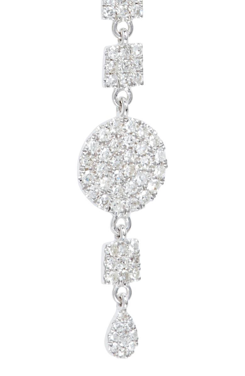Meira T Diamond Disc Linear Drop Earrings, Alternate, color, White