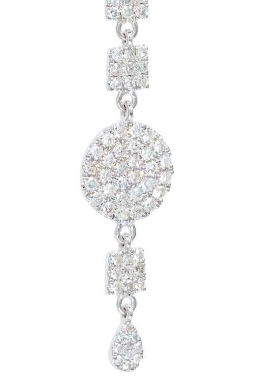 Meira T Diamond Disc Linear Drop Earrings In White