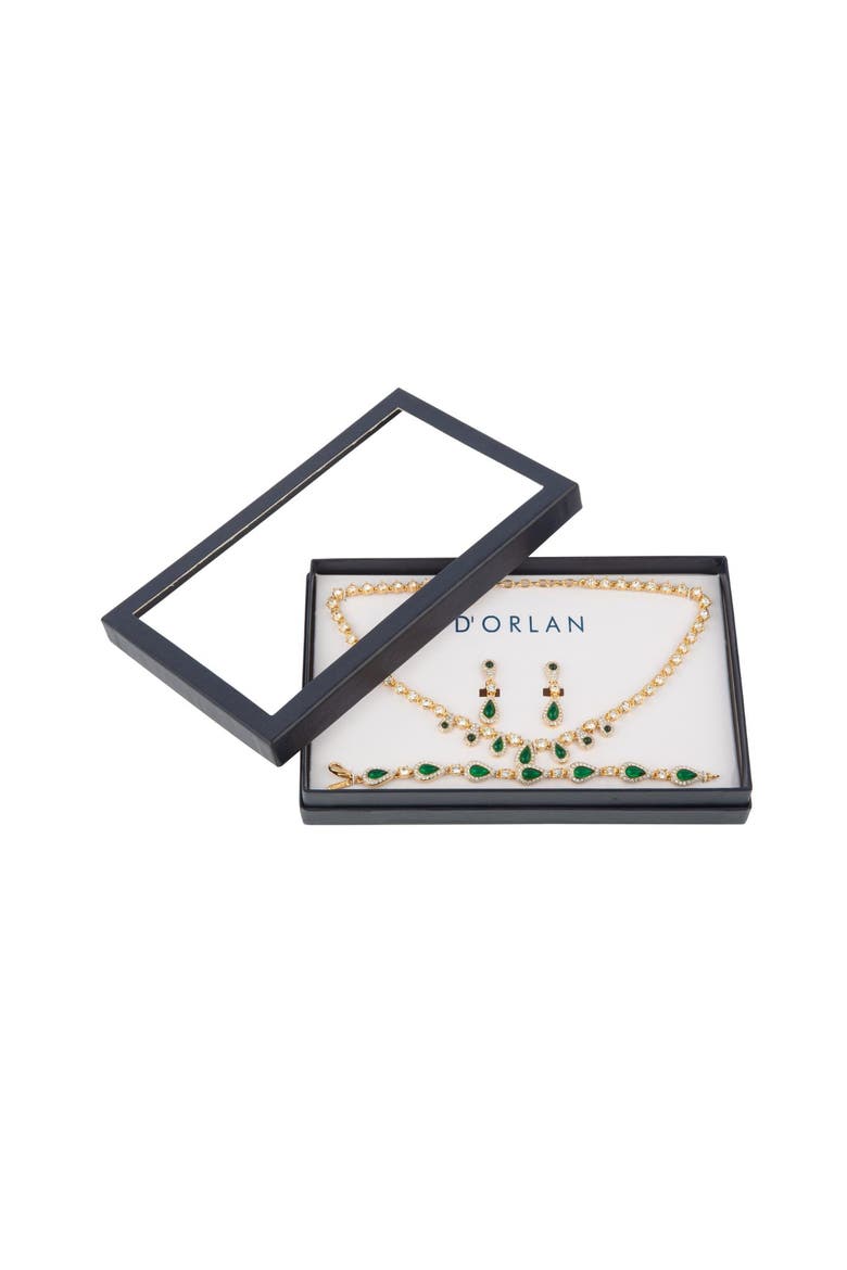 1980s Vintage D'Orlan Faux Emerald Set, Main, color, Faux Emerald
