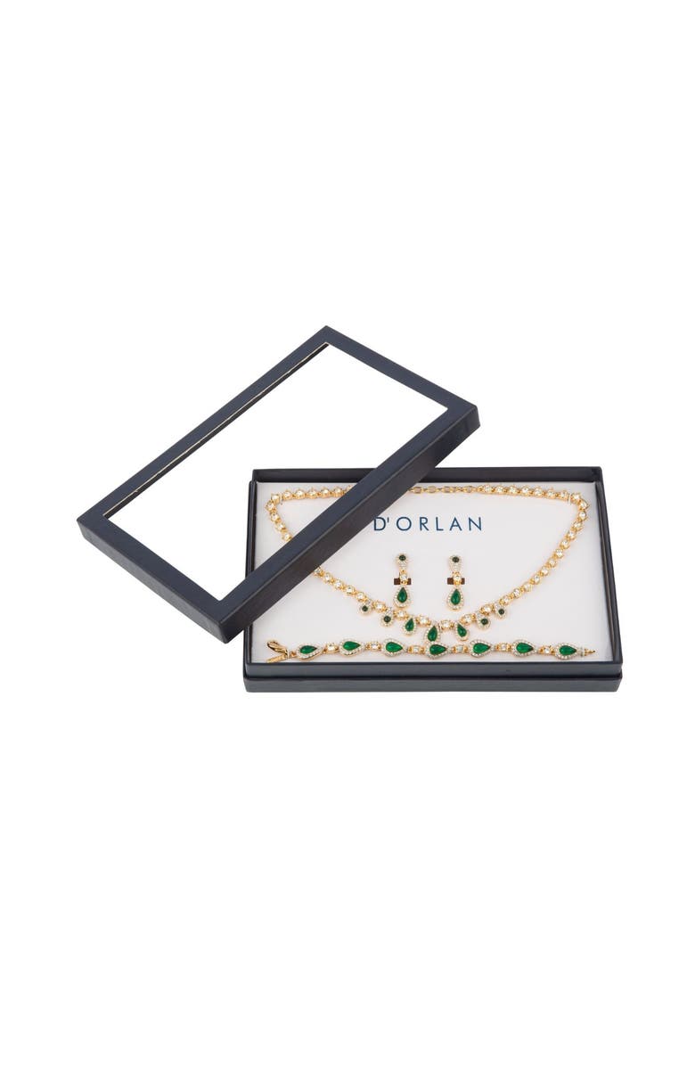 Susan Caplan 1980s Vintage D'Orlan Faux Emerald Set, Main, color, Faux Emerald