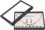 Susan Caplan 1980s Vintage D'Orlan Faux Emerald Set