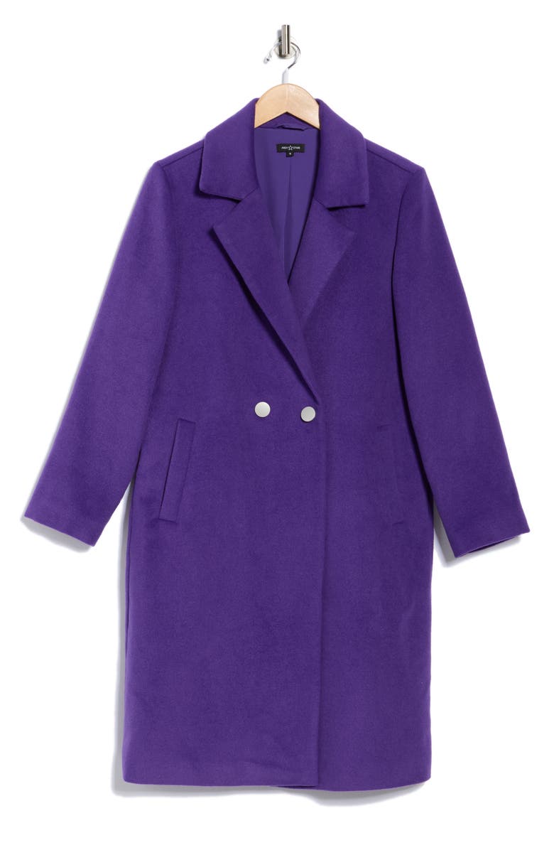 AREA STARS Belinda Double Breasted Coat, Alternate, color, Purple