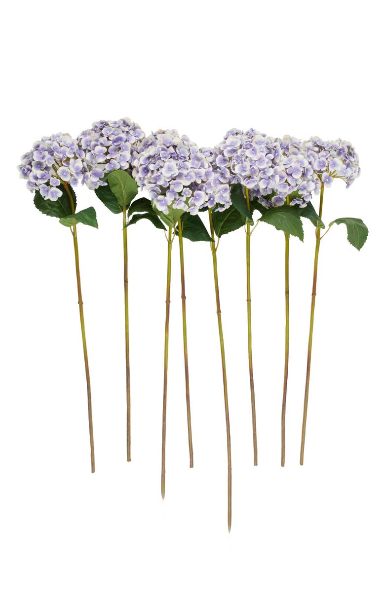 SONOMA SAGE HOME Set of Eight Purple Hydrangea Artificial Flowers, Main, color, Purple