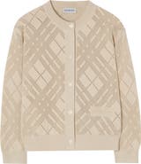 Burberry Pointelle Knit Cotton Cardigan