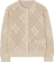 Burberry Pointelle Knit Cotton Cardigan