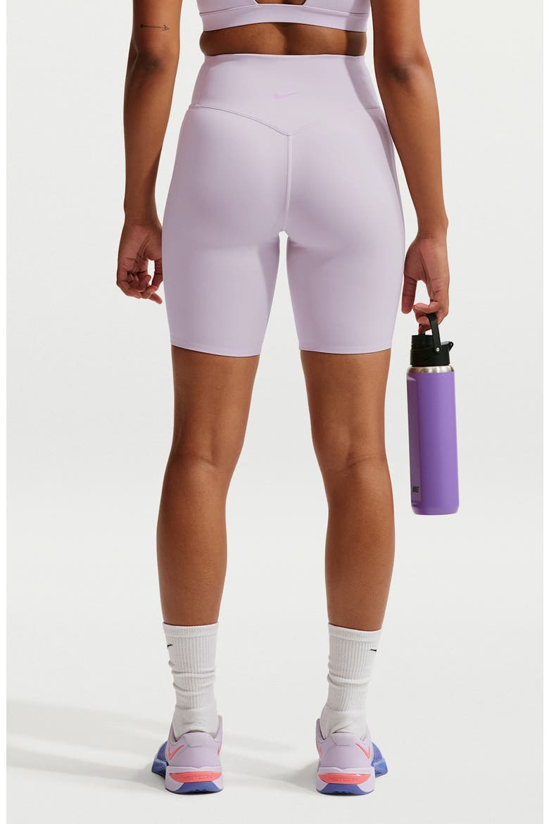 Universa Medium-Support High-Waisted Pocket Biker Shorts, Alternate, color, 583 BLEACHED LILAC/AMETHYST WAVE/PINK RISE