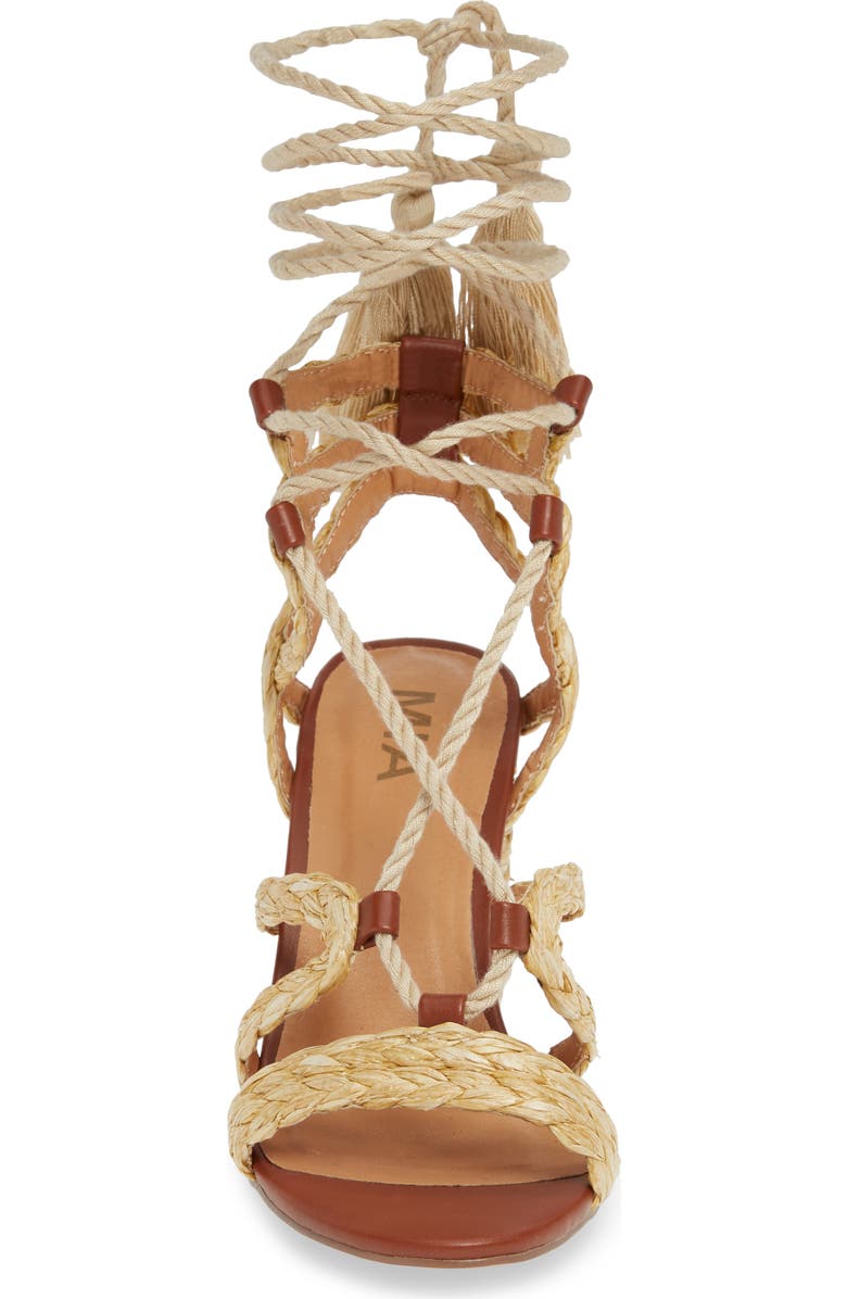MIA Renita Raffia Wraparound Sandal, Alternate, color,