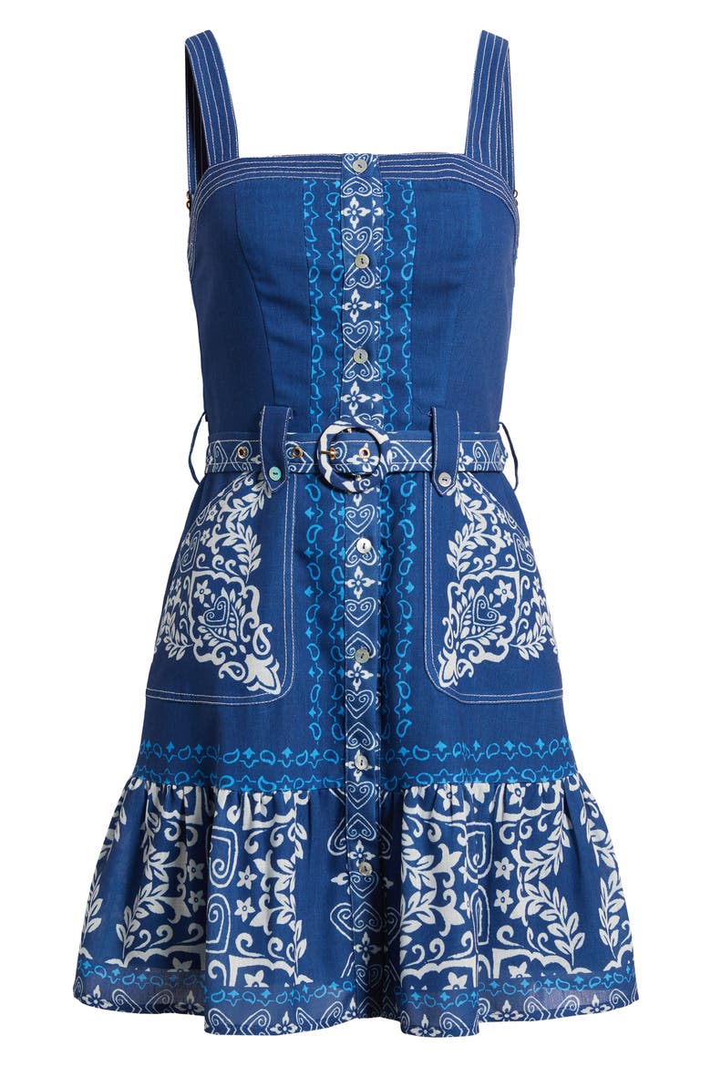 Anise Placed Print Minidress, Alternate, color, NAVY MULTI