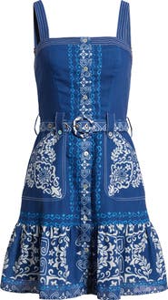 CIEBON Anise Placed Print Minidress