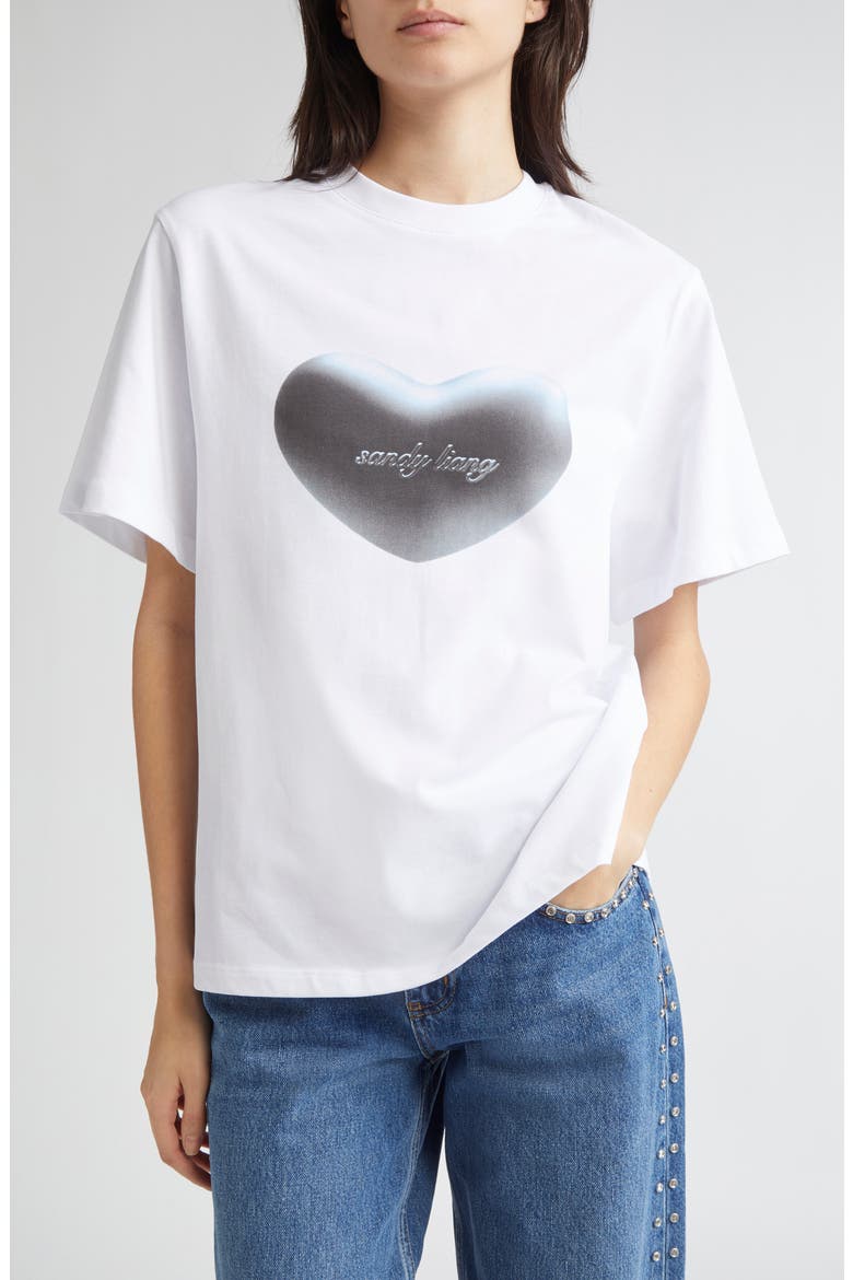 SANDY LIANG スカラップTシャツ ホワイト Sandy Liang Chouchou Graphic T-Shirt (Women) | Nordstrom