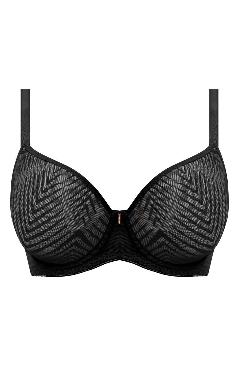 Freya Tailored Plunge Underwire T-Shirt Bra, Alternate, color, Black