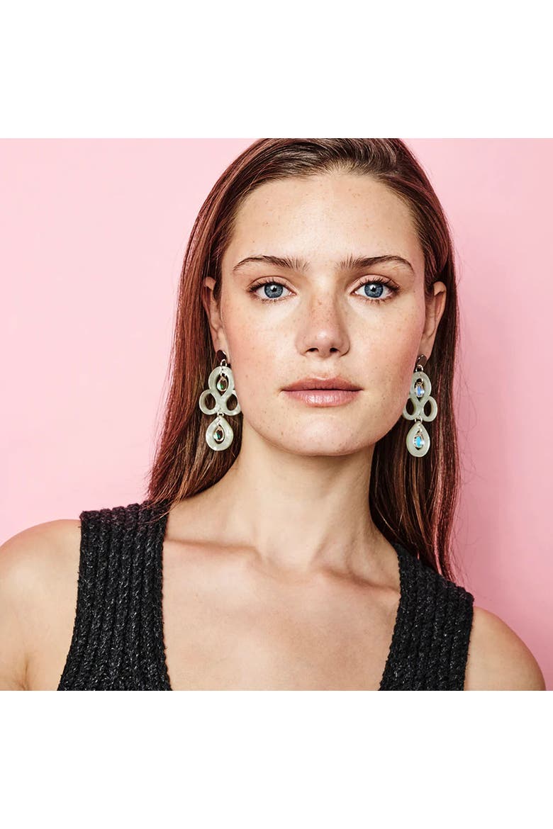 Petite Batik Earrings - Regent Green & Iridescent, Alternate, color, Regent Green & Iridescent